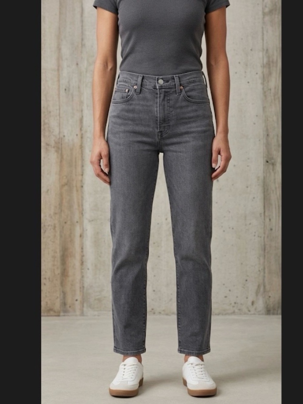Levi’s Wedgie Straight High Rise Jeans Tag 28 Fits 27 Grey Modern Utility